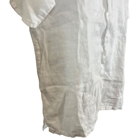 Alessia Pacini Womens Lagenlook 100% Linen White Longling Flowy Top Shirt sz L - Picture 4 of 16